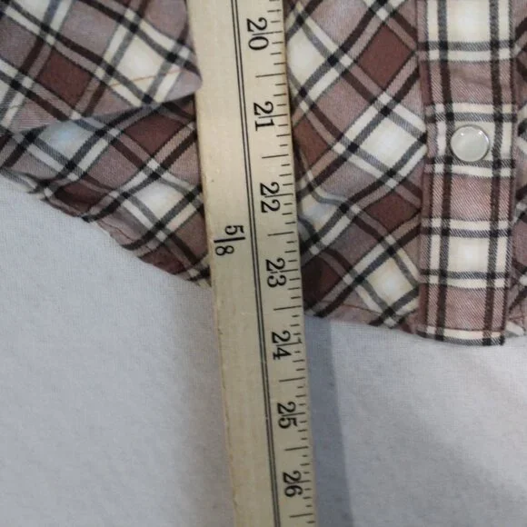 GAP Plaid Button Down Shirt - Brown and White - Picture 5 of 7